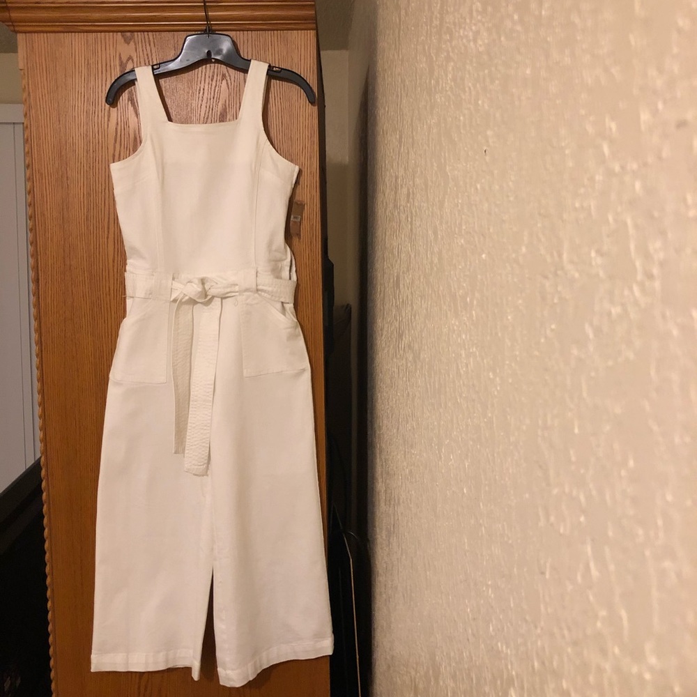 Rachel Roy denim cropped overalls